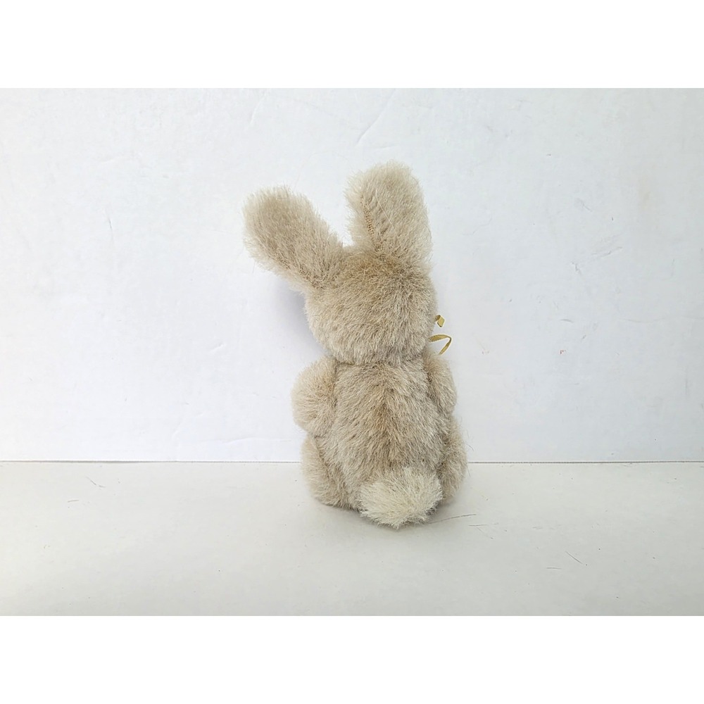 Artist made stuffed bunny rabbit Teddy Bear Doll companion 5" felt flower - Picture 2 of 3